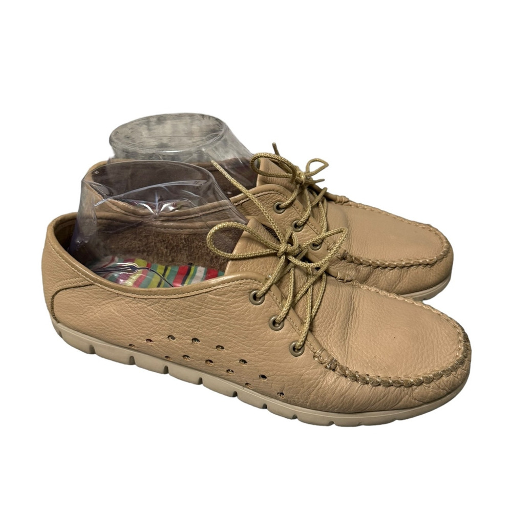 SAS Women's Breezy Leather Oxford Lace Up Size 8 Tan Beige Lightweight